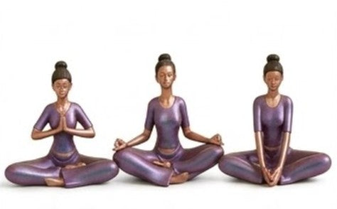 Handmade Yoga Woman Decor Meditation Statue Polyester Zen Figurine Mindfulness Sculpture Modern Wellness Home Office Accent