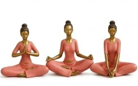 Handmade Yoga Woman Decor Meditation Statue Polyester Zen Figurine Mindfulness Sculpture Modern Wellness Home Office Accent