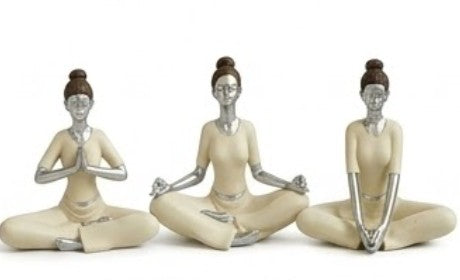 Handmade Yoga Woman Decor Meditation Statue Polyester Zen Figurine Mindfulness Sculpture Modern Wellness Home Office Accent