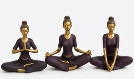 Handmade Yoga Woman Decor Meditation Statue Polyester Zen Figurine Mindfulness Sculpture Modern Wellness Home Office Accent