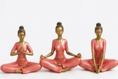Handmade Yoga Woman Decor Meditation Statue Polyester Zen Figurine Mindfulness Sculpture Modern Wellness Home Office Accent