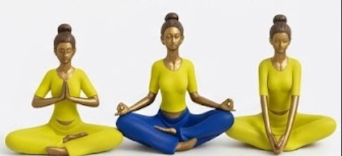Handmade Yoga Woman Decor Meditation Statue Polyester Zen Figurine Mindfulness Sculpture Modern Wellness Home Office Accent