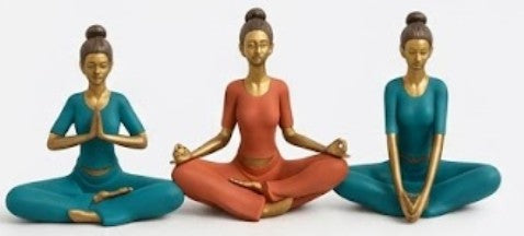 Handmade Yoga Woman Decor Meditation Statue Polyester Zen Figurine Mindfulness Sculpture Modern Wellness Home Office Accent