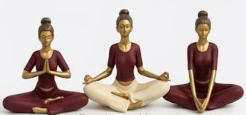 Handmade Yoga Woman Decor Meditation Statue Polyester Zen Figurine Mindfulness Sculpture Modern Wellness Home Office Accent