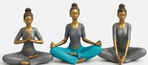 Handmade Yoga Woman Decor Meditation Statue Polyester Zen Figurine Mindfulness Sculpture Modern Wellness Home Office Accent