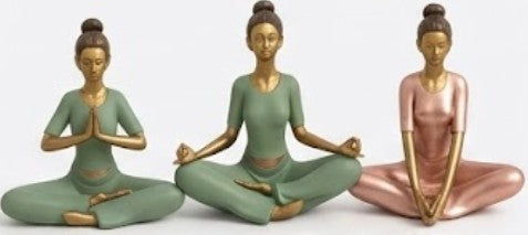 Handmade Yoga Woman Decor Meditation Statue Polyester Zen Figurine Mindfulness Sculpture Modern Wellness Home Office Accent