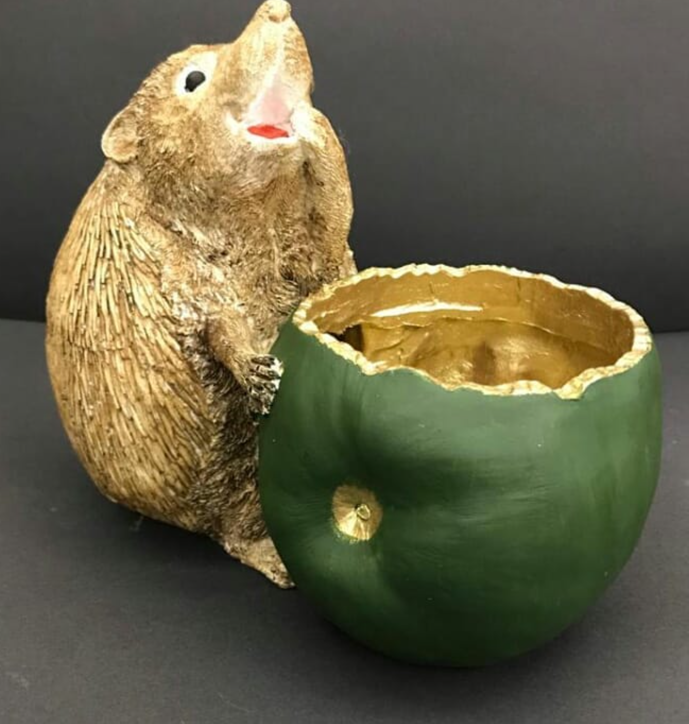 Hedgehog Flower Pot Planter, Cute Hedgehog Pot with Greenery, Animal Flower Pot Decor, Handcrafted Hedgehog Planter, Hedgehog Vase