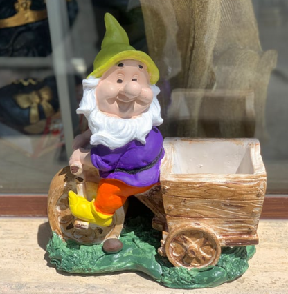 Handmade Gnome Garden Sculpture, Gnome Garden Sculpture, Garden Gnome Figurine, Decorative Gnome Garden Statue, Bicycle Gnome Garden Statue