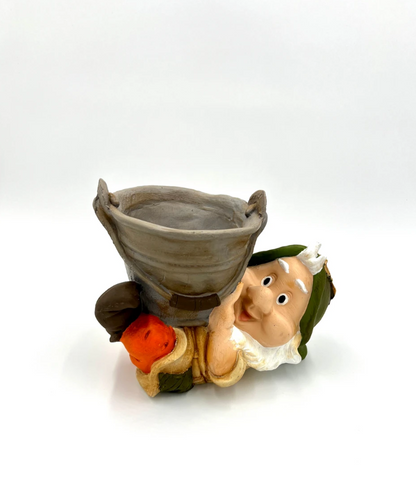 Garden Gnome Flower Pot, Garden Gnome Planter, Gnome Garden Pot, Gnome Planter Statue, Decorative Garden Gnome Pot, Garden Dwarf Flower Pot