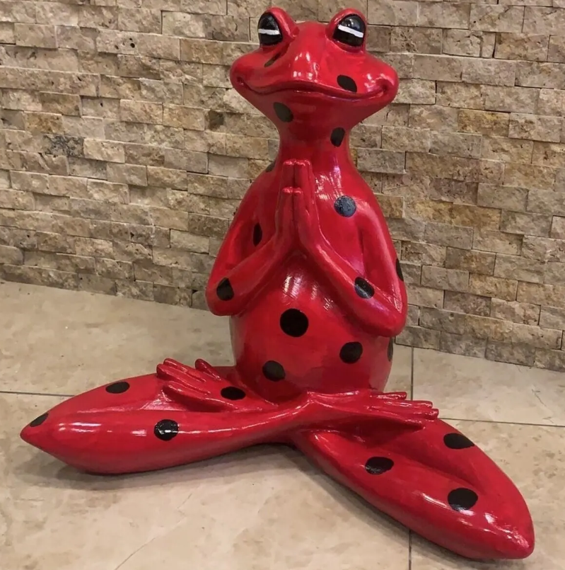 Meditating Frog Sculpture, Frog Statue Lotus Pose, Zen Frog Figurine, Frog Ornament Yoga, Meditating Frog Figurine, Zen Frog Figurine