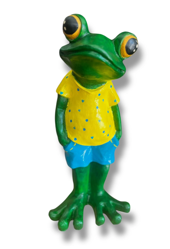 Polyester Frog Garden Statue, Unique Frog Garden Statue, Frog Yard Sculpture , Standing Frog Figurine, Funny Frog Garden Statue, Frog Statue