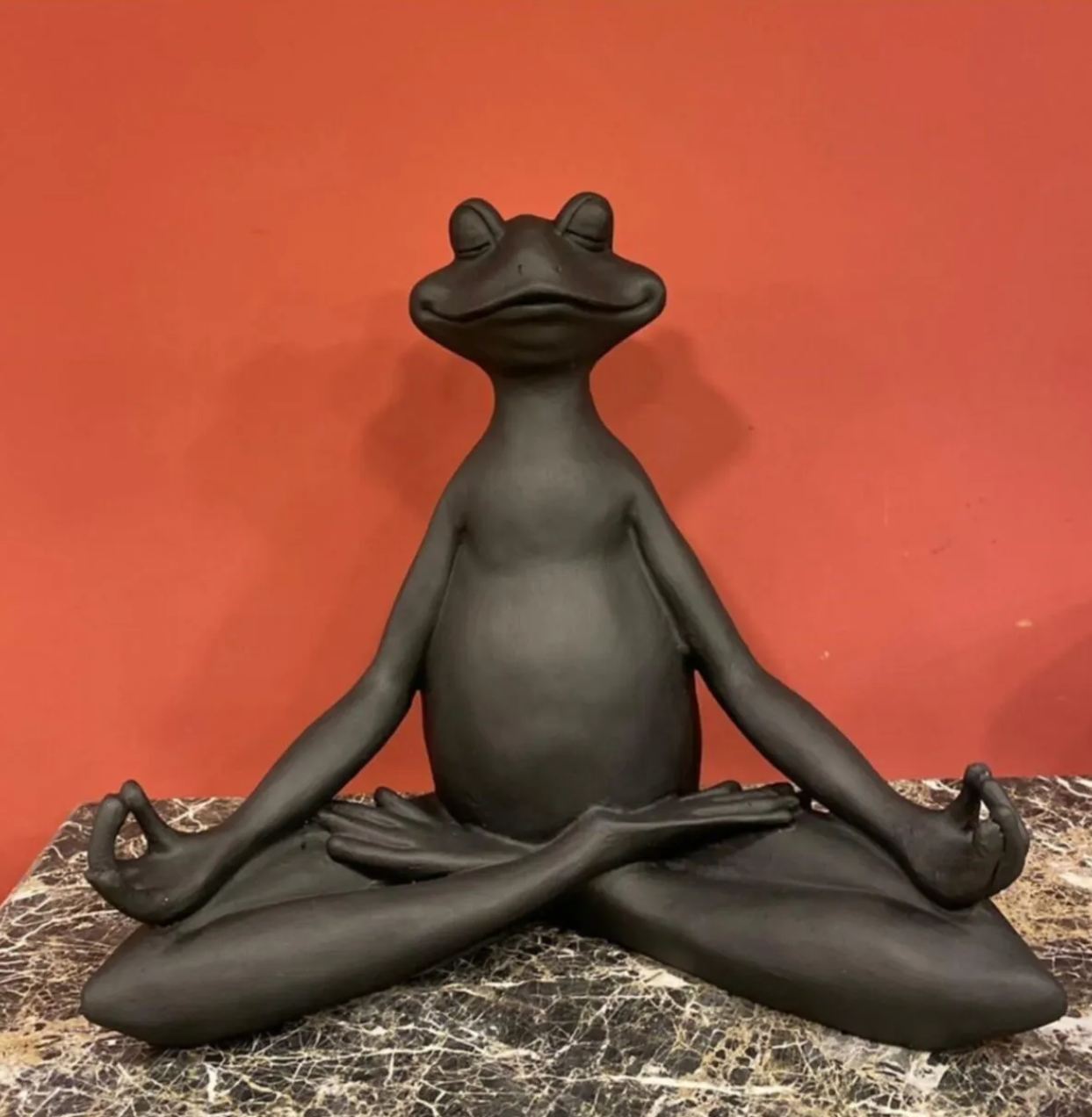 Meditating Frog Sculpture, Frog Statue Lotus Pose, Zen Frog Figurine, Frog Ornament Yoga, Meditating Frog Figurine, Zen Frog Sculpture