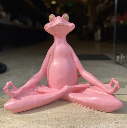 Meditating Frog Sculpture, Frog Statue Lotus Pose, Zen Frog Figurine, Frog Ornament Yoga, Meditating Frog Figurine, Zen Frog Sculpture