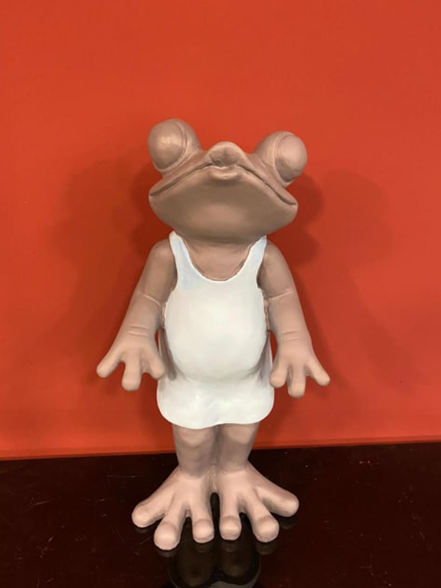 Frog Statue, Polyester Frog Garden Statue, Unique Frog Garden Statue, Frog Yard Sculpture, Standing Frog Figurine, Funny Frog Garden Statue