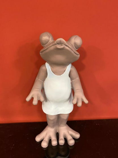 Frog Statue, Polyester Frog Garden Statue, Unique Frog Garden Statue, Frog Yard Sculpture, Standing Frog Figurine, Funny Frog Garden Statue