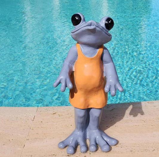 Frog Statue, Polyester Frog Garden Statue, Unique Frog Garden Statue, Frog Yard Sculpture, Standing Frog Figurine, Funny Frog Garden Statue