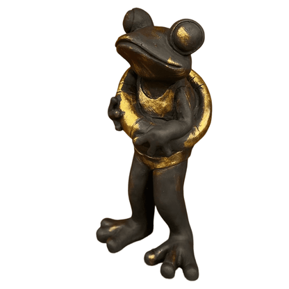 Frog Garden Statue, Summer Frog Garden Statue, Polyester Frog Garden Statue, Hand Painted Frog Statue, Outdoor Frog Garden Sculpture
