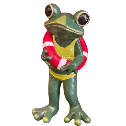 Frog Garden Statue, Summer Frog Garden Statue, Polyester Frog Garden Statue, Hand Painted Frog Statue, Outdoor Frog Garden Sculpture