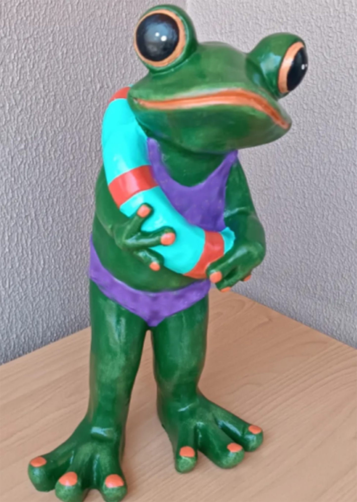 Frog Garden Statue, Summer Frog Garden Statue, Polyester Frog Garden Statue, Hand Painted Frog Statue, Outdoor Frog Garden Sculpture