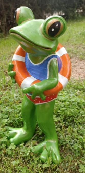Frog Garden Statue, Summer Frog Garden Statue, Polyester Frog Garden Statue, Hand Painted Frog Statue, Outdoor Frog Garden Sculpture