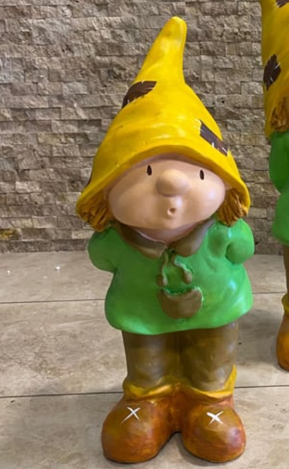 Little Boy Garden Gnome Statue, Boy Gnome Sculpture for Garden Decor, Handcrafted Little Boy Gnome Statue, Outdoor Garden Gnome Statue