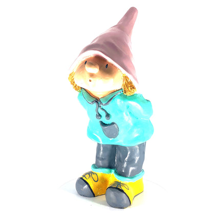 Little Boy Garden Gnome Statue, Boy Gnome Sculpture for Garden Decor, Handcrafted Little Boy Gnome Statue, Outdoor Garden Gnome Statue