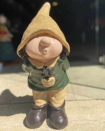 Little Boy Garden Gnome Statue, Boy Gnome Sculpture for Garden Decor, Handcrafted Little Boy Gnome Statue, Outdoor Garden Gnome Statue