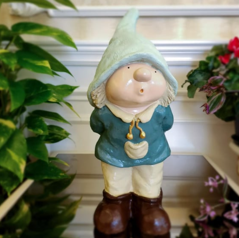 Little Boy Garden Gnome Statue, Boy Gnome Sculpture for Garden Decor, Handcrafted Little Boy Gnome Statue, Outdoor Garden Gnome Statue