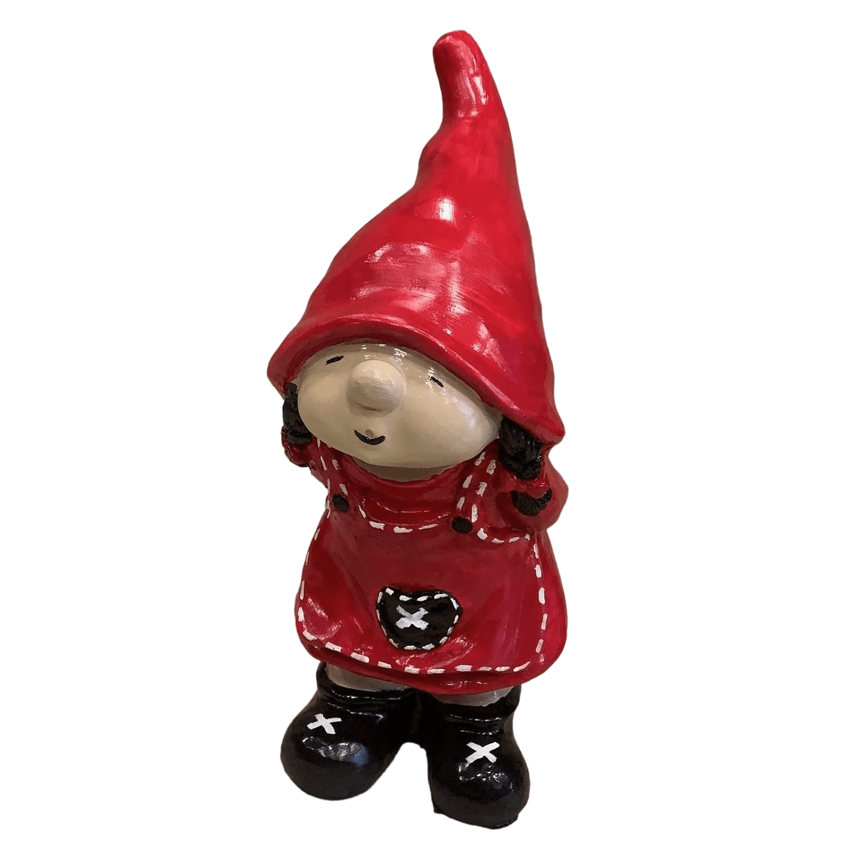 Little Girl Garden Gnome Statue, Girl Gnome Sculpture for Garden Decor, Handcrafted Little Girl Gnome Statue, Outdoor Garden Gnome Statue