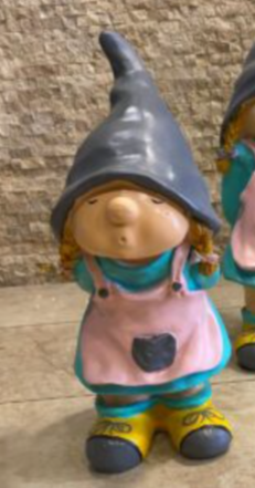 Little Girl Garden Gnome Statue, Girl Gnome Sculpture for Garden Decor, Handcrafted Little Girl Gnome Statue, Outdoor Garden Gnome Statue