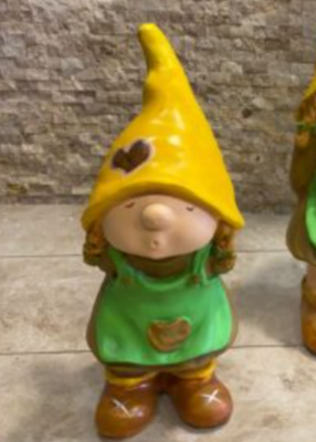 Little Girl Garden Gnome Statue, Girl Gnome Sculpture for Garden Decor, Handcrafted Little Girl Gnome Statue, Outdoor Garden Gnome Statue