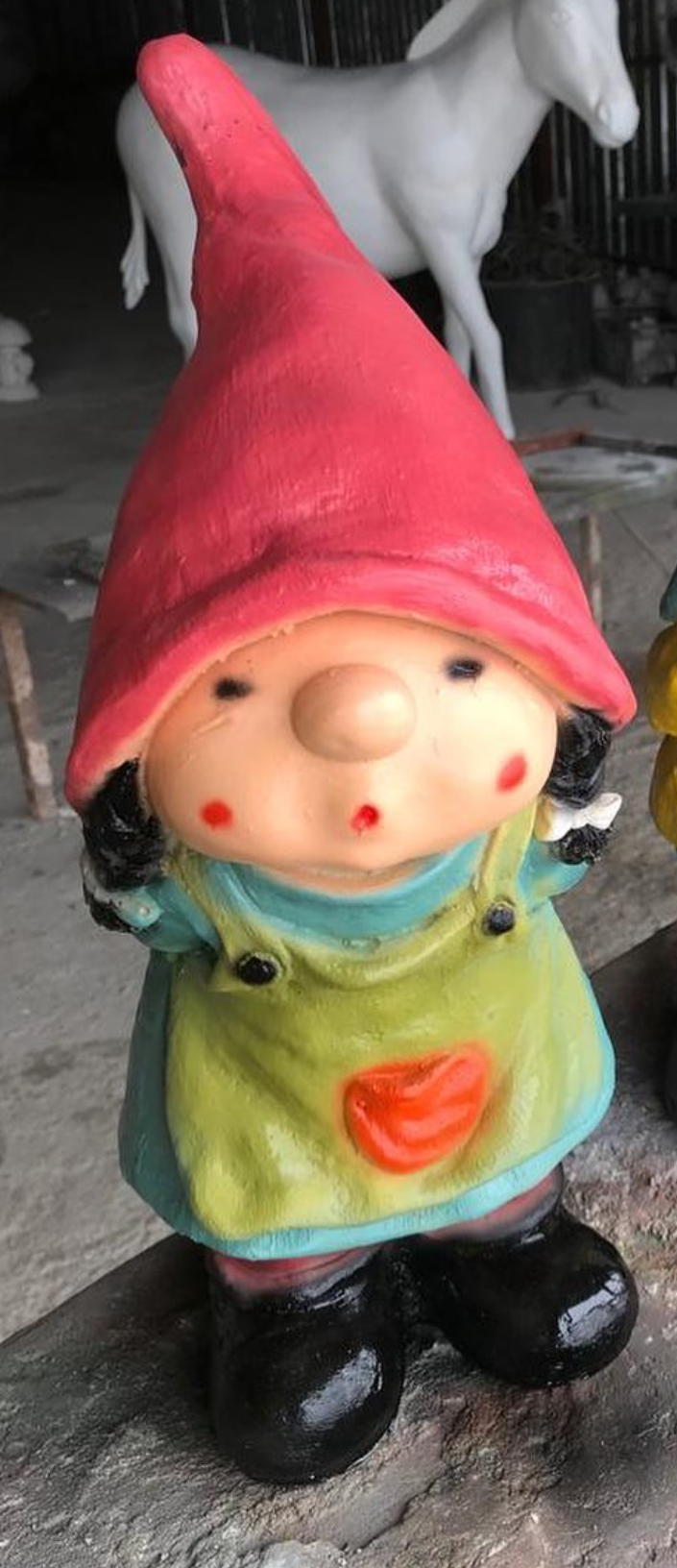 Little Girl Garden Gnome Statue, Girl Gnome Sculpture for Garden Decor, Handcrafted Little Girl Gnome Statue, Outdoor Garden Gnome Statue