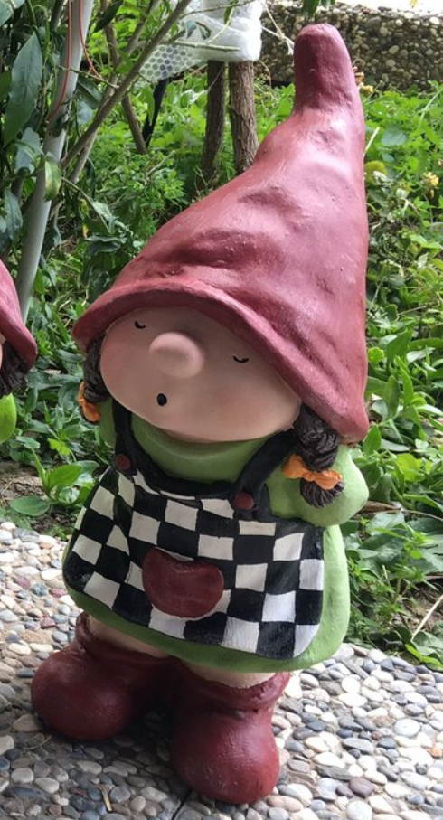 Little Girl Garden Gnome Statue, Girl Gnome Sculpture for Garden Decor, Handcrafted Little Girl Gnome Statue, Outdoor Garden Gnome Statue