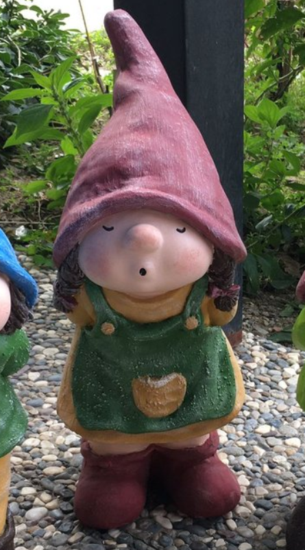 Little Girl Garden Gnome Statue, Girl Gnome Sculpture for Garden Decor, Handcrafted Little Girl Gnome Statue, Outdoor Garden Gnome Statue