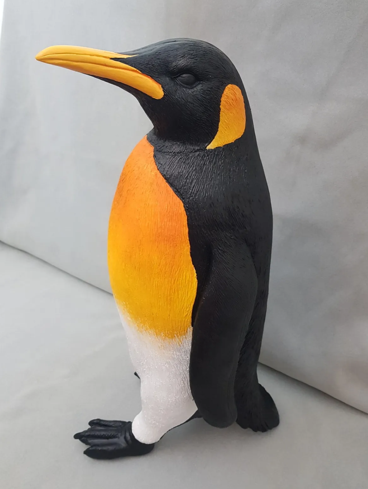 Realistic Penguin Statue Set, Handcrafted Penguin Statue, Large and Small Penguin Statues, King Penguin Figurine Set, Arctic Penguin Statue