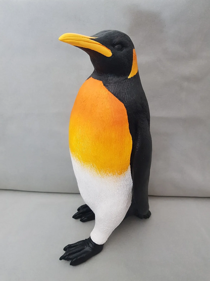 Realistic Penguin Statue Set, Handcrafted Penguin Statue, Large and Small Penguin Statues, King Penguin Figurine Set, Arctic Penguin Statue