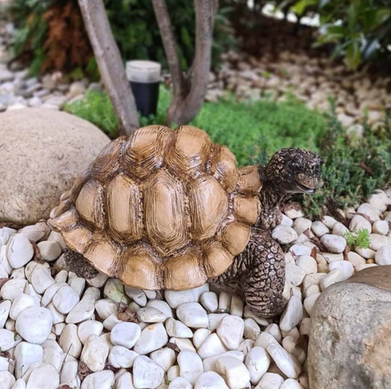 Realistic Turtle Decor Statue, Large Turtle Decorative Statue, Garden Turtle Statue, Hand-Painted Turtle Decor for Home, Tortoise Sculpture