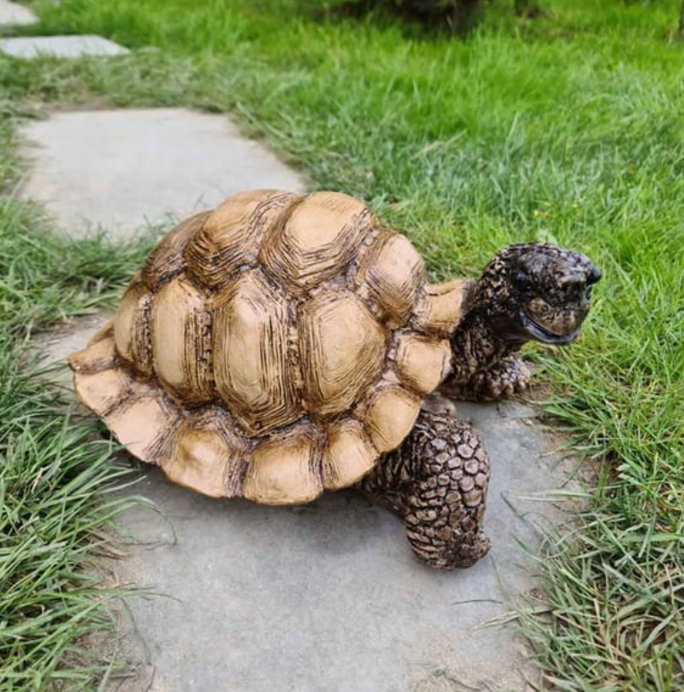Realistic Turtle Decor Statue, Large Turtle Decorative Statue, Garden Turtle Statue, Hand-Painted Turtle Decor for Home, Tortoise Sculpture