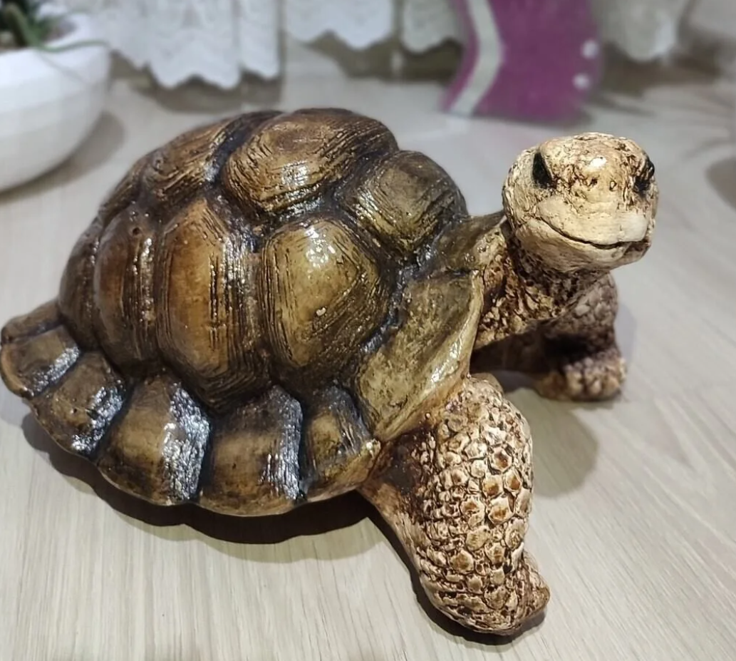 Realistic Turtle Decor Statue, Large Turtle Decorative Statue, Garden Turtle Statue, Hand-Painted Turtle Decor for Home, Tortoise Sculpture