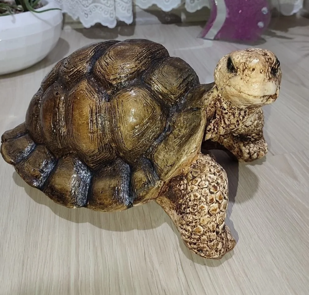 Realistic Turtle Decor Statue, Large Turtle Decorative Statue, Garden Turtle Statue, Hand-Painted Turtle Decor for Home, Tortoise Sculpture