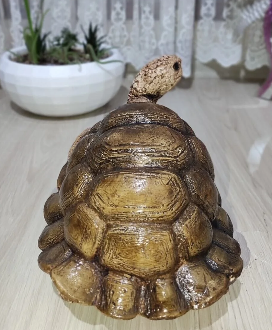 Realistic Turtle Decor Statue, Large Turtle Decorative Statue, Garden Turtle Statue, Hand-Painted Turtle Decor for Home, Tortoise Sculpture