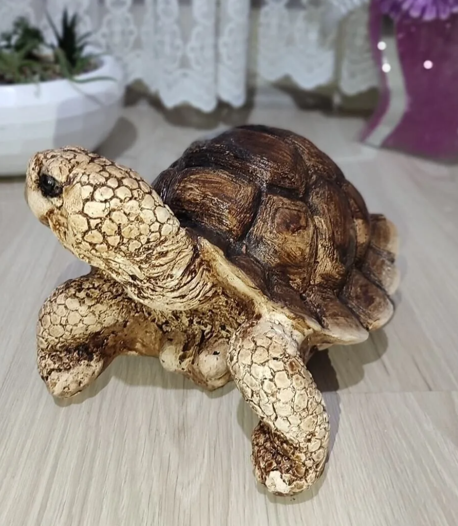 Realistic Turtle Decor Statue, Large Turtle Decorative Statue, Garden Turtle Statue, Hand-Painted Turtle Decor for Home, Tortoise Sculpture
