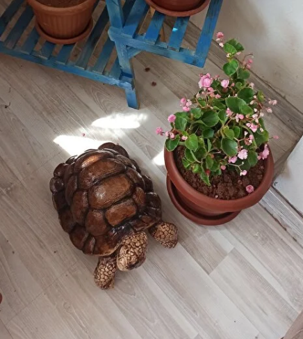 Realistic Turtle Decor Statue, Large Turtle Decorative Statue, Garden Turtle Statue, Hand-Painted Turtle Decor for Home, Tortoise Sculpture
