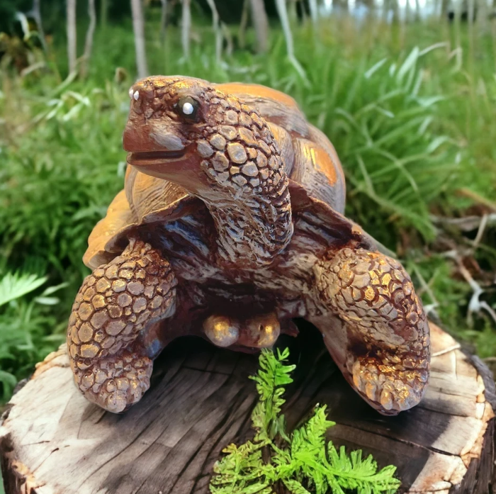 Realistic Turtle Decor Statue, Large Turtle Decorative Statue, Garden Turtle Statue, Hand-Painted Turtle Decor for Home, Tortoise Sculpture