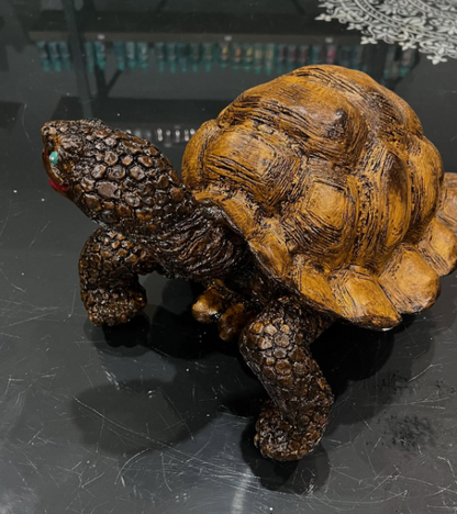 Realistic Turtle Decor Statue, Large Turtle Decorative Statue, Garden Turtle Statue, Hand-Painted Turtle Decor for Home, Tortoise Sculpture