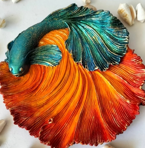 Fish Decorative Bowl, Flowing Fish Bowl Decor, Colorful Fish Shaped Bowl, Tropical Fish Fin Bowl, Fish Inspired Decorative Plate, Fish Tray