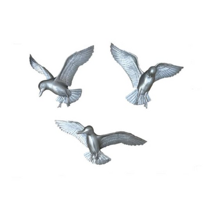 Flying Bird Wall Decor Set, Wall Mounted Bird Sculpture Trio, Set of 3 Bird Wall Hangings, Polyester Bird Wall Art Set, Bird Trio Wall Decor