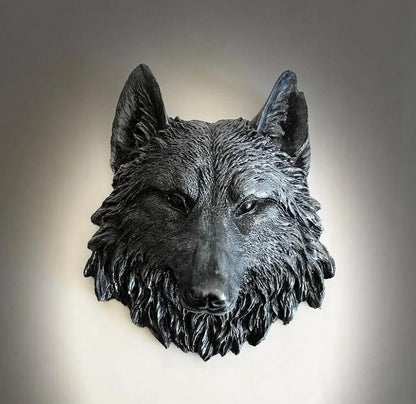 Handmade 3D Wolf Wall Art, Wild Animal Decor, Wolf Head Sculpture, Dog Statue