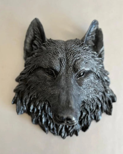 Handmade 3D Wolf Wall Art, Wild Animal Decor, Wolf Head Sculpture, Dog Statue