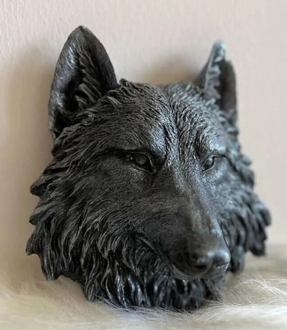 Handmade 3D Wolf Wall Art, Wild Animal Decor, Wolf Head Sculpture, Dog Statue